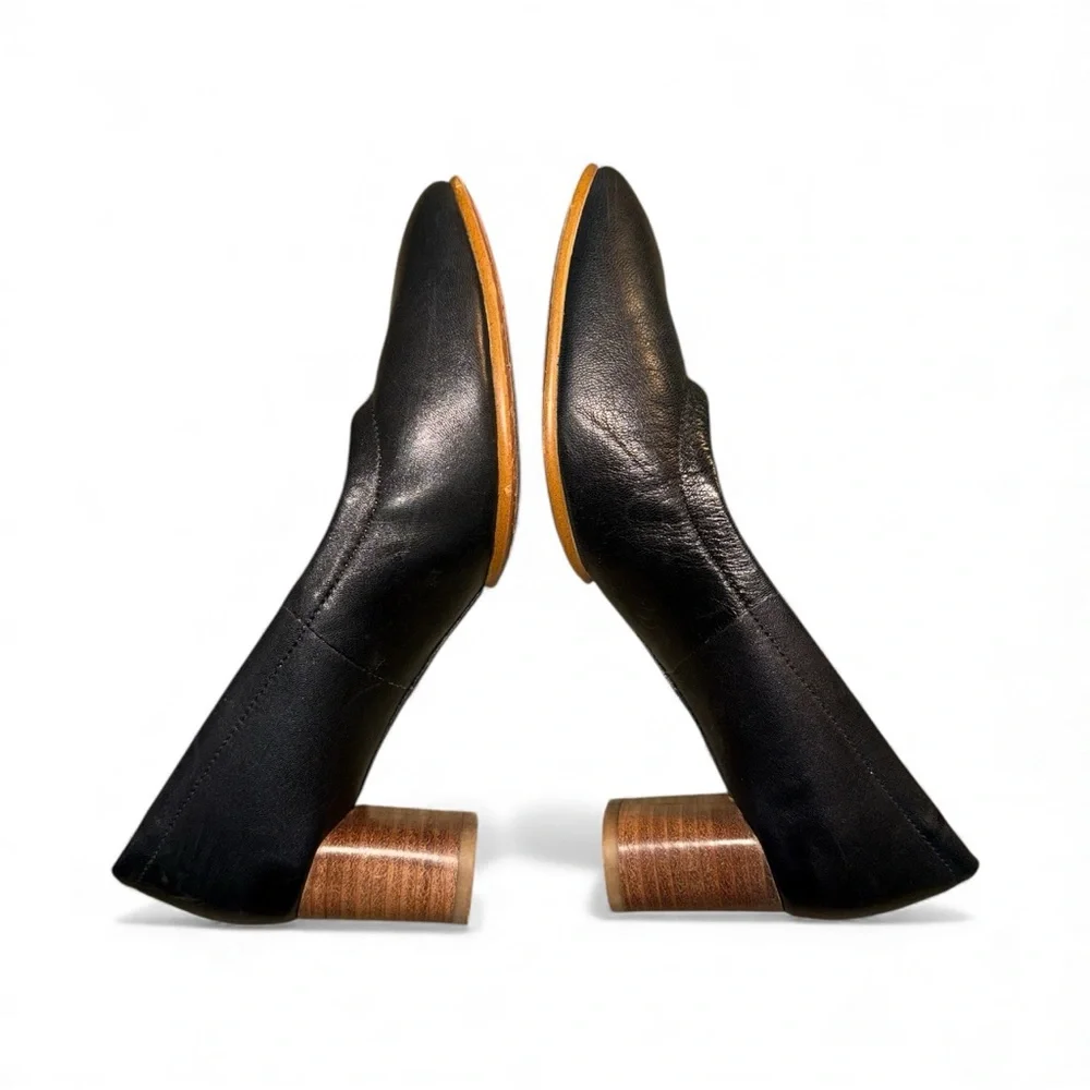 Clarks Black Leather Block Heel Round Toe Pumps, Women’s Shoes - US Size 6 M EUC - Picture 8 of 12